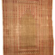 Handmade antique Turkish Ghurdes prayer rug 4.10' x 7.3' (152cm x 222cm) 1870s - 1B427