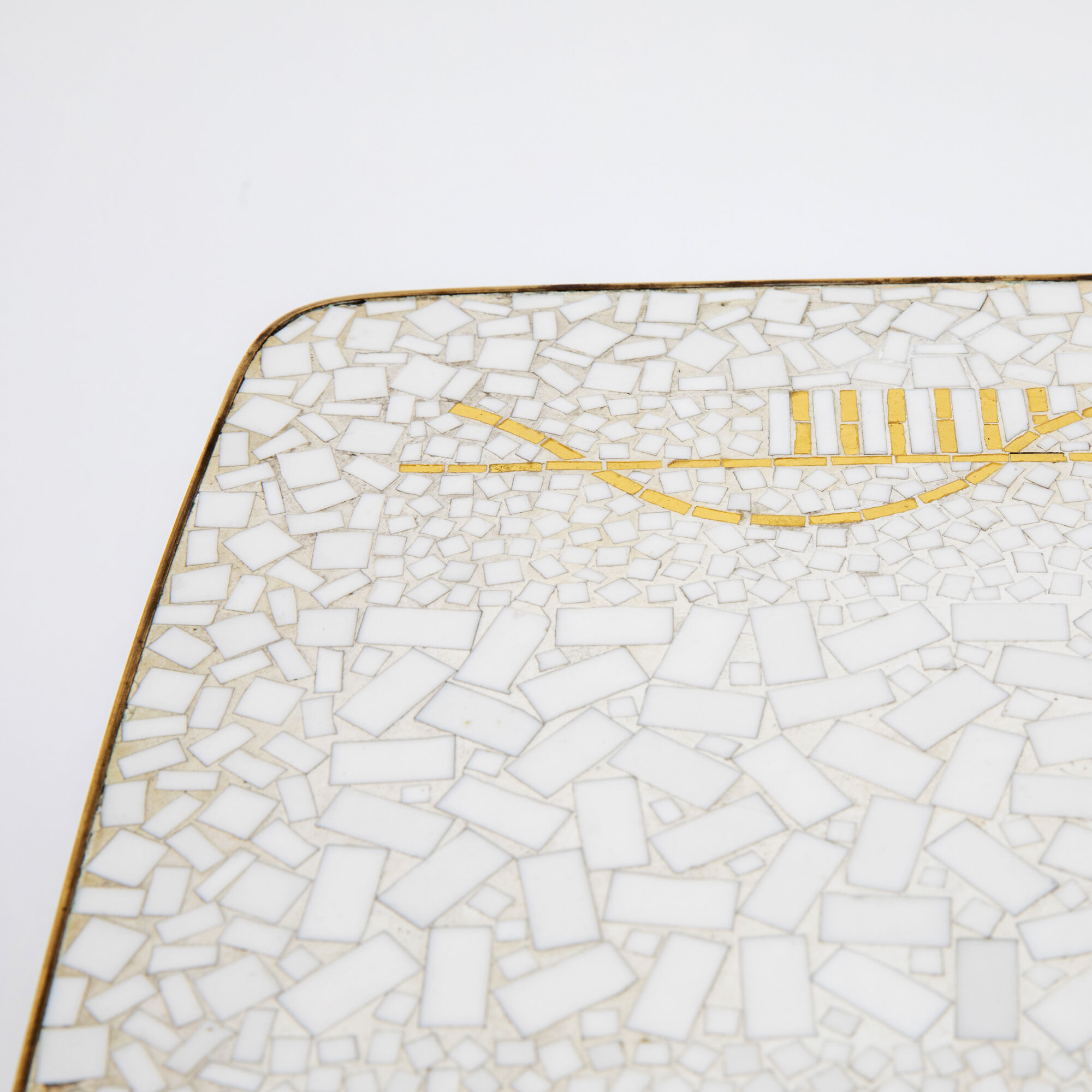 Mosaic & brass coffee table by Berthold Muller