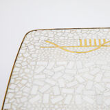 Mosaic & brass coffee table by Berthold Muller