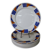 Set of 8 Badonviller flat plates Congo model