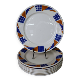 Set of 8 Badonviller flat plates Congo model
