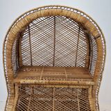 Italian bamboo and rattan credenza or bookcase, 1970s