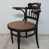 Curved wood armchair J&J khon office