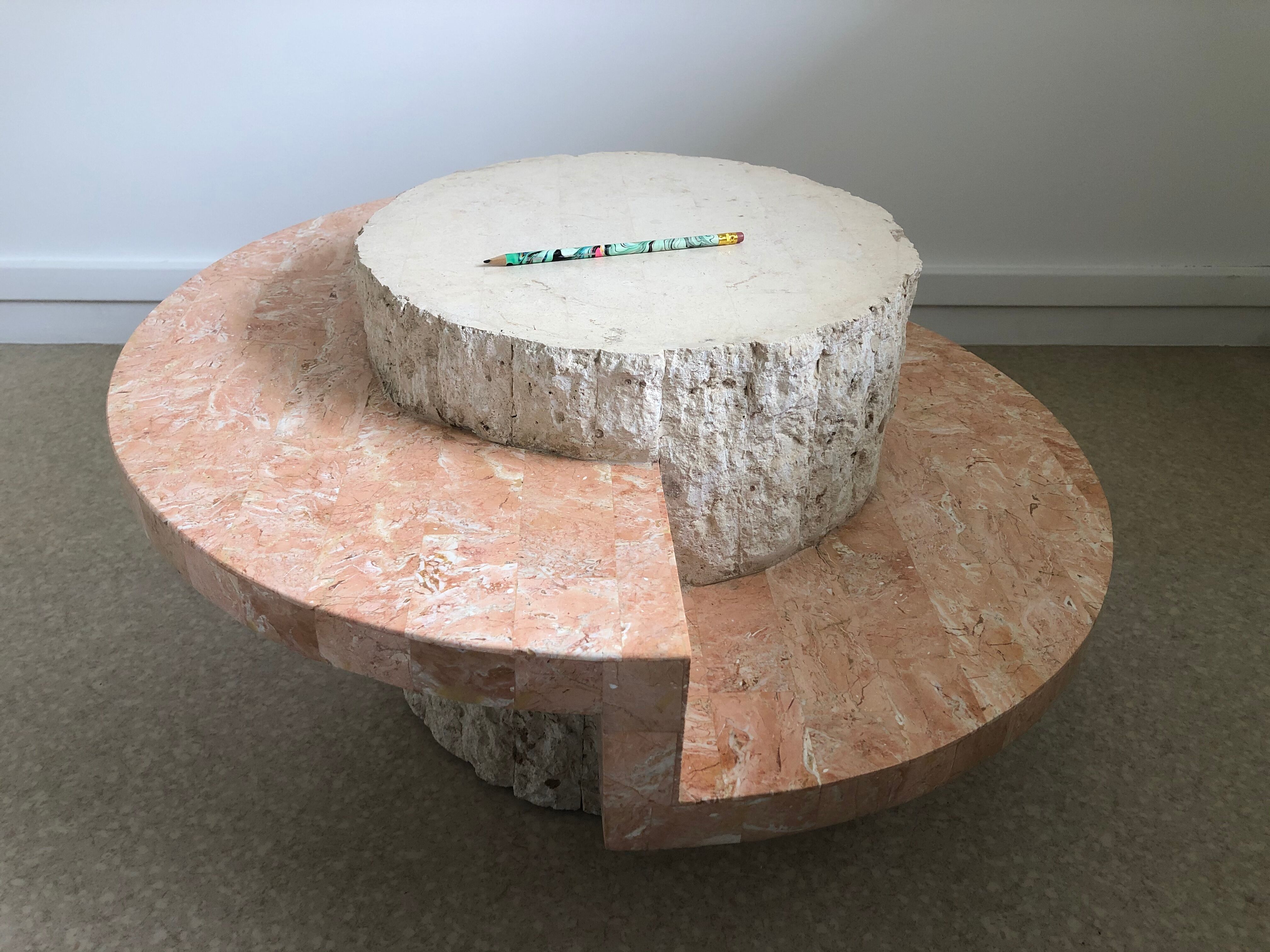 Black-pitched coffee table and faux marble tackle, Italy, 1970