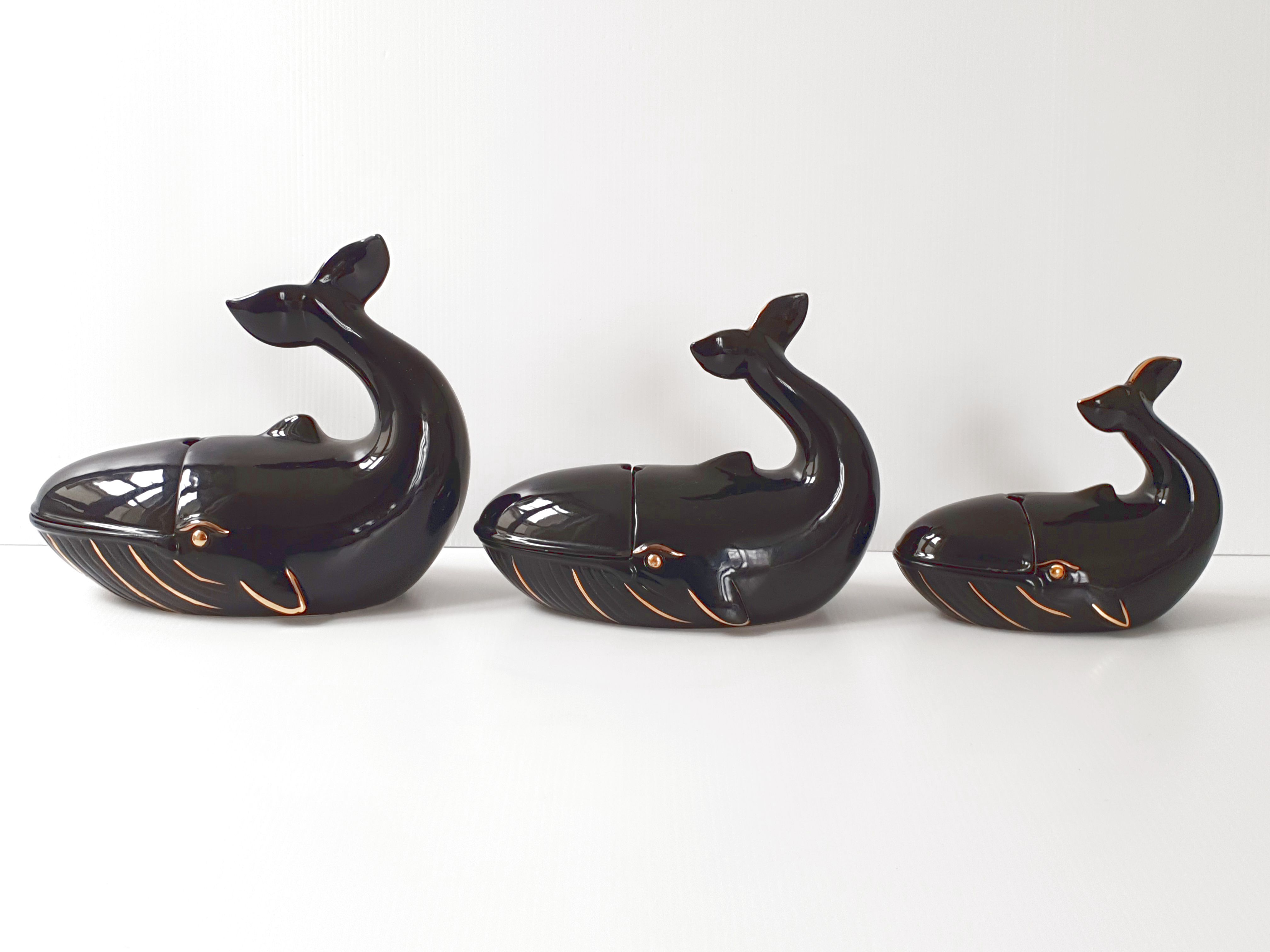 Suite de 3 vide-poches baleine 1960 vintage