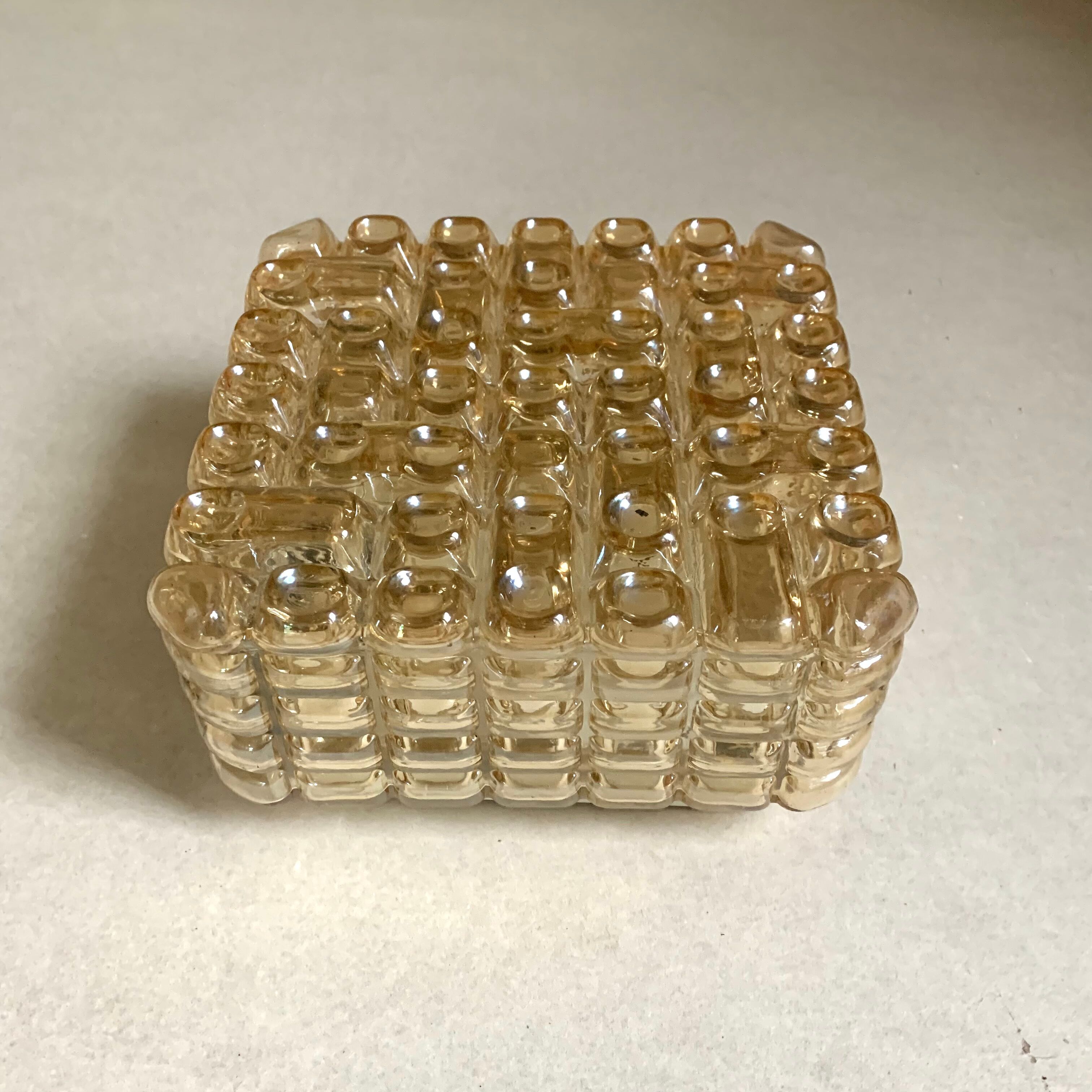 Vintage ceiling lamp bubble Erco amber glass