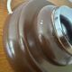 70s wooden chrome flower lamp