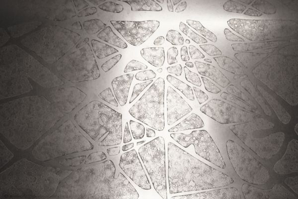 Large metal carved coffee table by Heinz Lilienthal