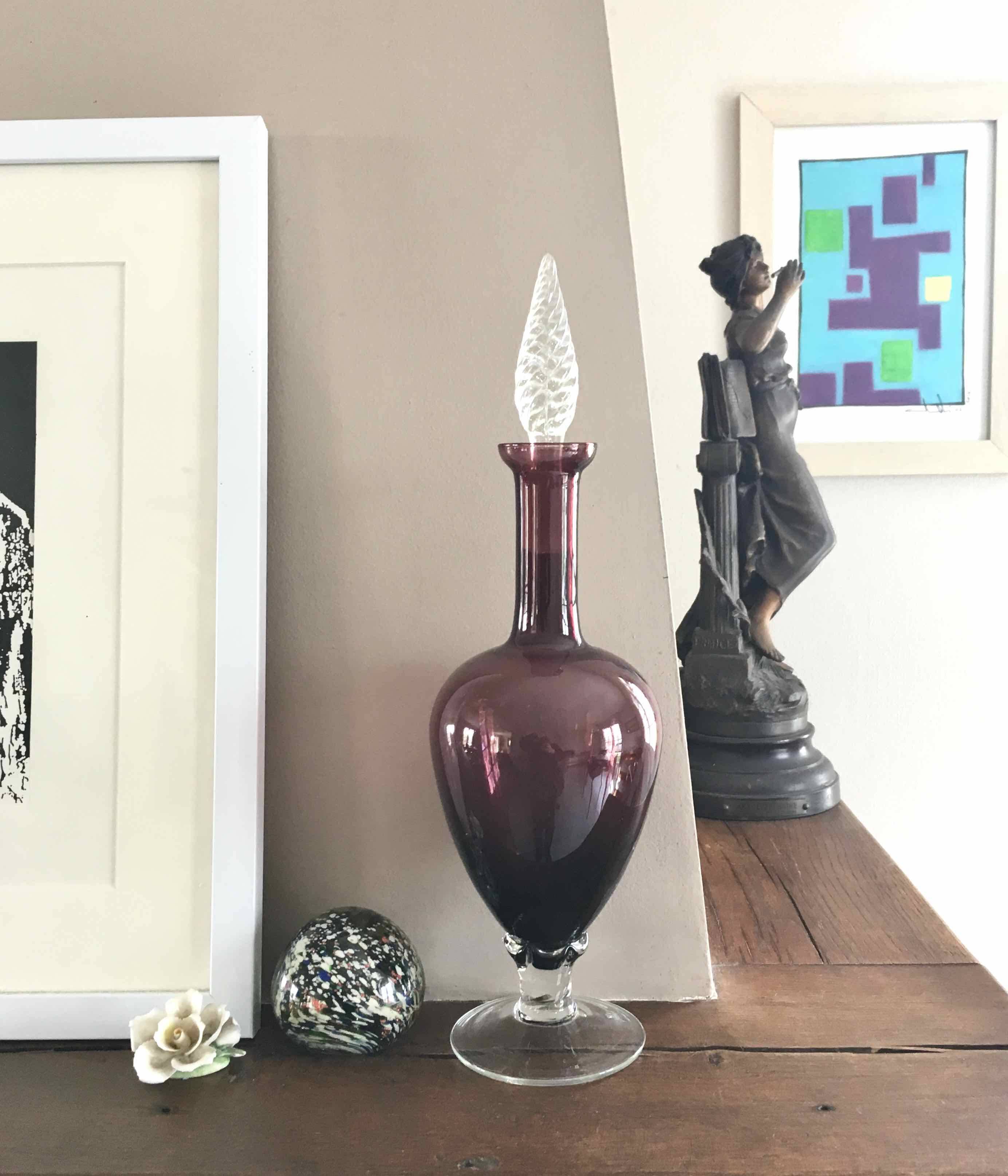 Italian blown glass carafe