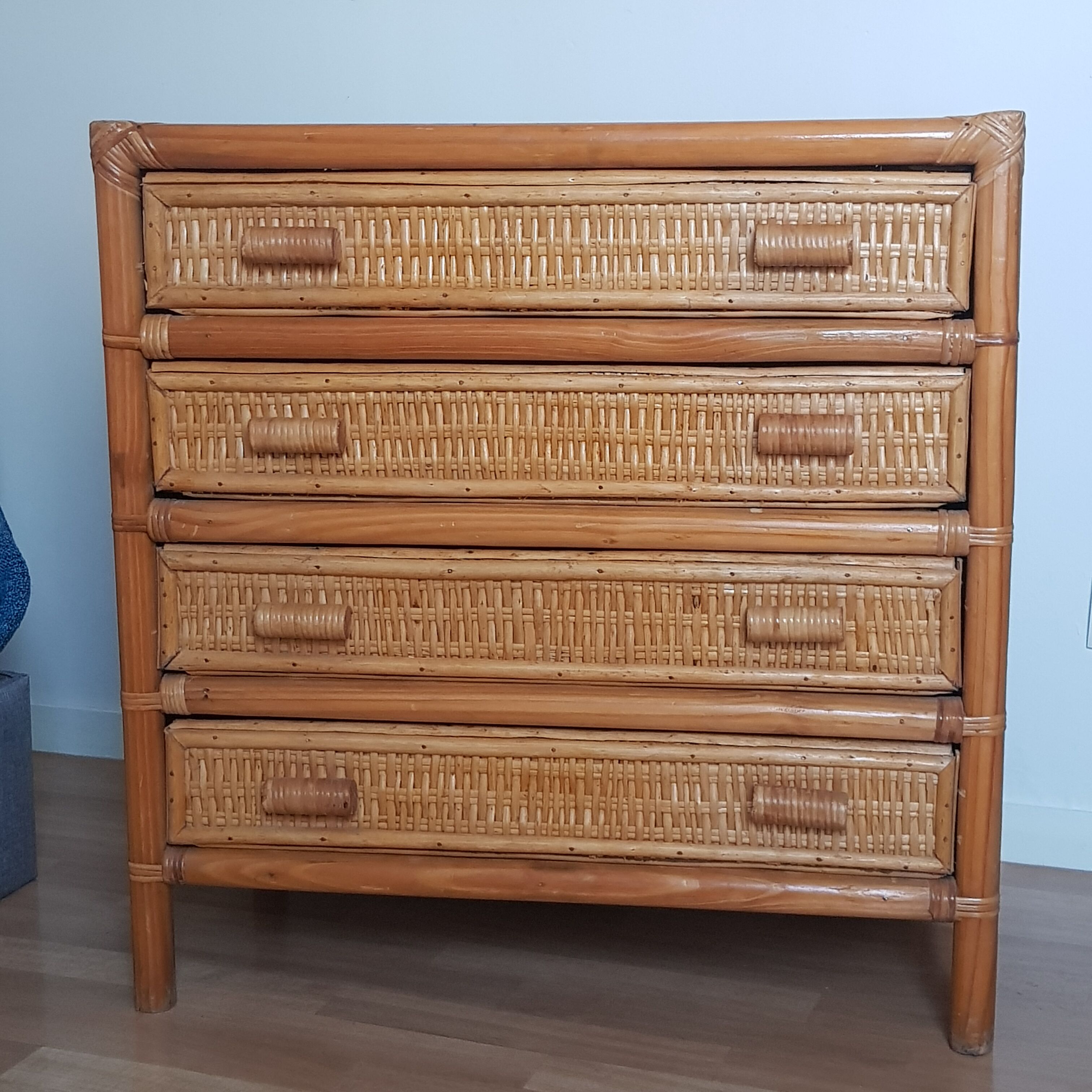 Rattan chest of drawers
