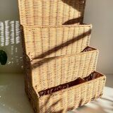 Vintage rattan storage basket