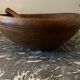 Raw wooden salad bowl