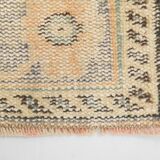 6x9 Peach Orange & Cream Geometric Vintage Rug, 179x288Cm