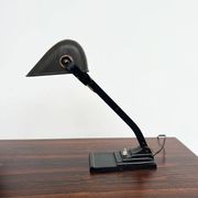 Articulated desk lamp ERPE — Black metal and Bakelite, Belgium, 1930s-40s