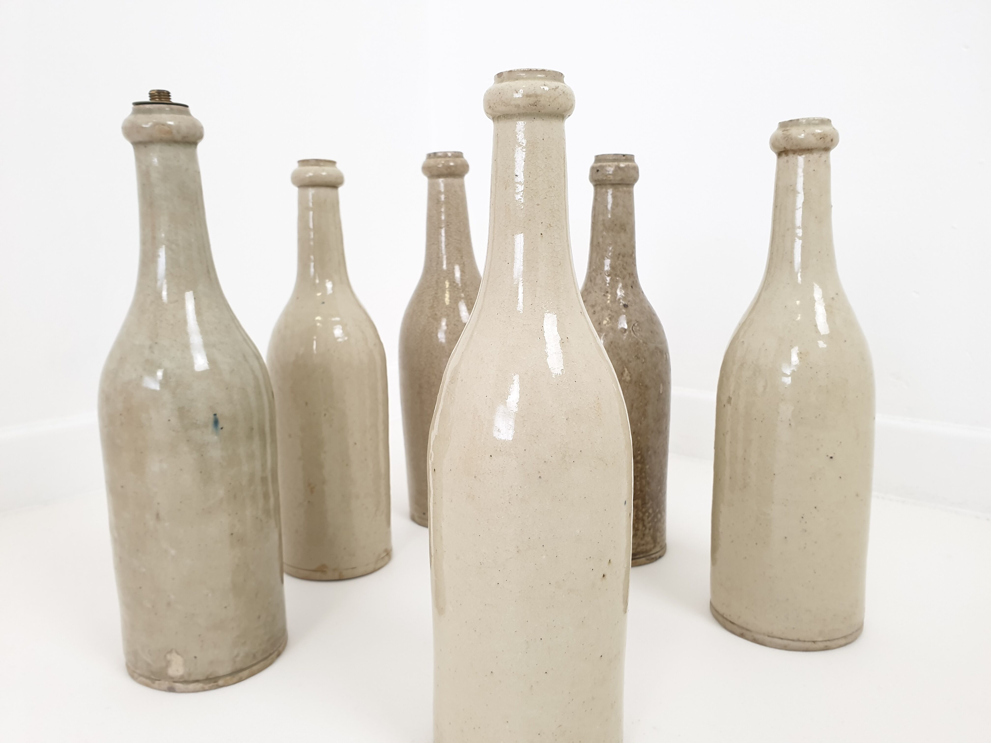 Set of 6 bottles in sandstone