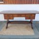 English lion paw desk and lyre armchair, leather, extensions