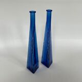 Pair of vintage glass soliflores vase 1970
