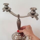 Silver metal candlesticks
