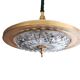 1960s mid century cream metal and crystal pull down large hanging lamp