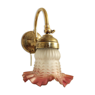 Bronze and glass wall lamp. Spain, 1940s.