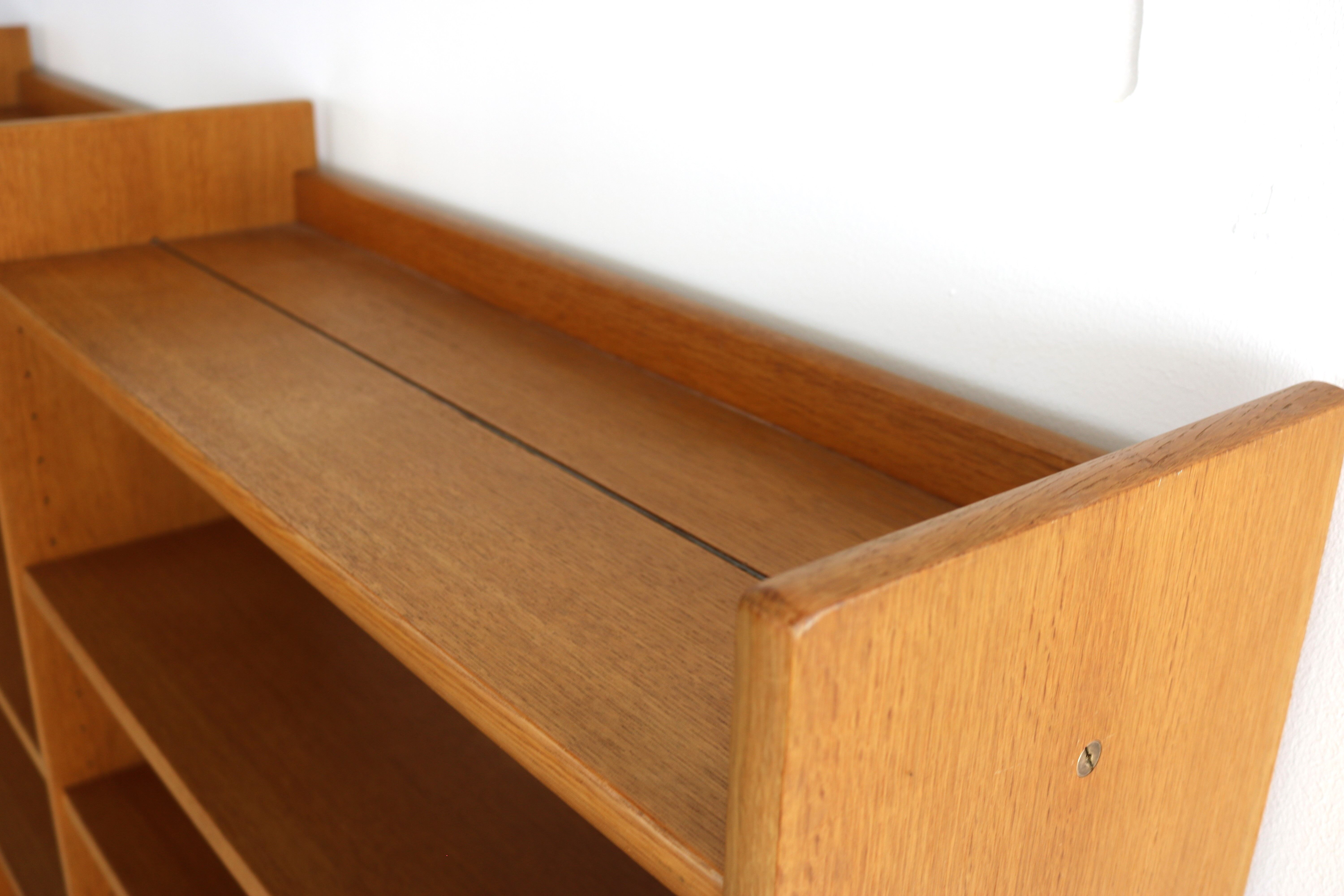 Vintage oak standing wall unit