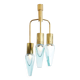 Flavio Poli for Seguso Murano glass and brass chandelier 1950
