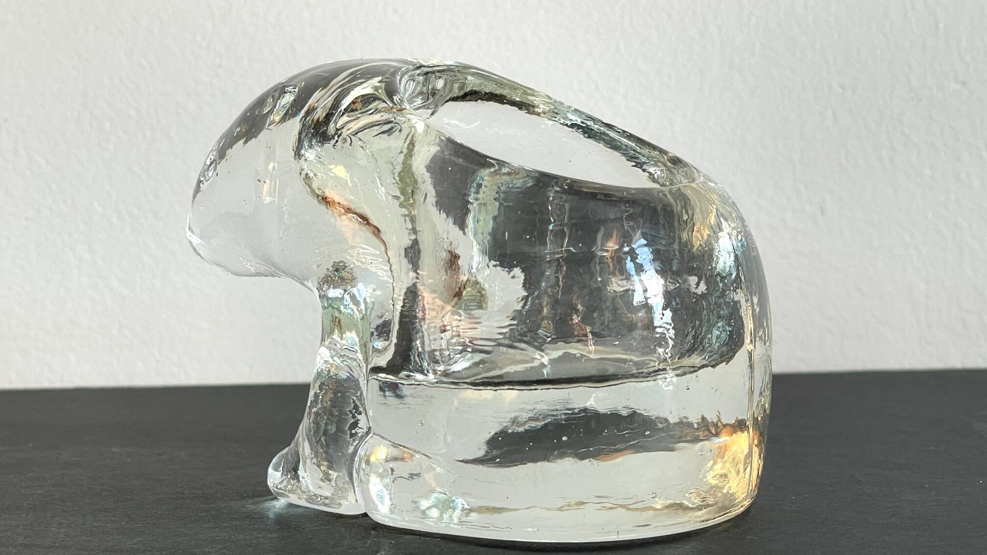 Semi-crystal candle holder Polar BEAR Shape Vintage
