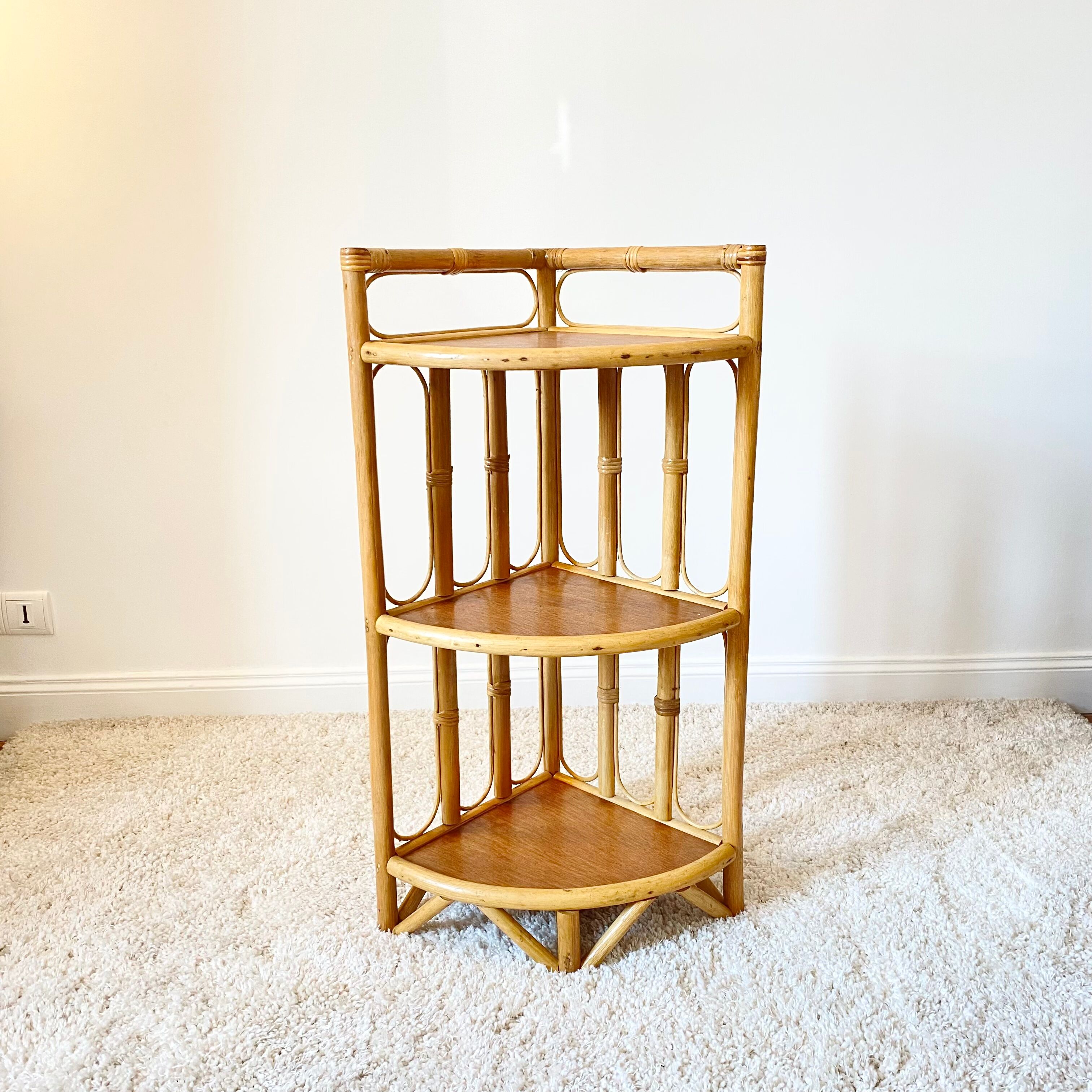 Vintage rattan shelf