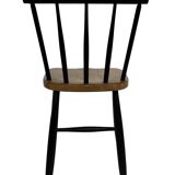 Vintage set of four -bar chair made of black lacquered wood - 1960s