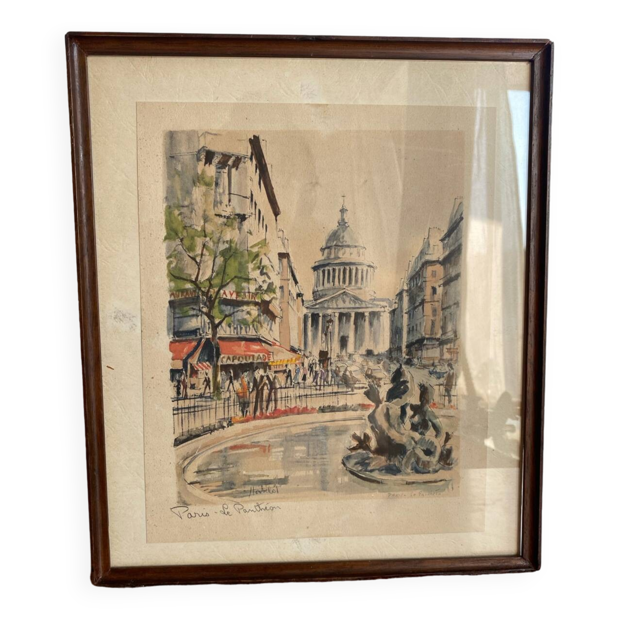 Lithograph Paris - The Pantheon