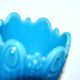 Portieux Gothic opaline goblet candle holder in blue opaline signed - 1910