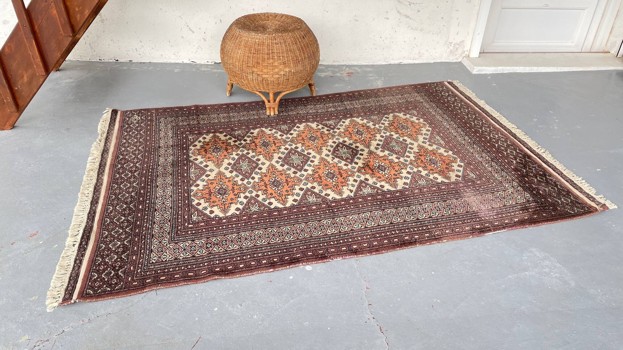Tapis oriental pakistan gris-pourpre 196cm x 126cm