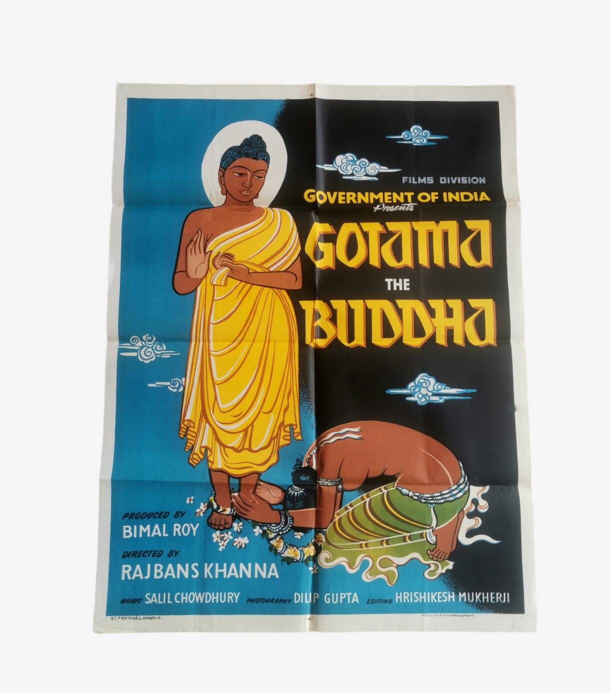 Affiche ancienne cinéma Gotama the buddha  Bollywood 1956