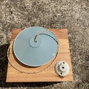 Suspension lampshade vintage blue and white