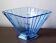 Vase. Special fan model. Art Deco. Bright blue glass