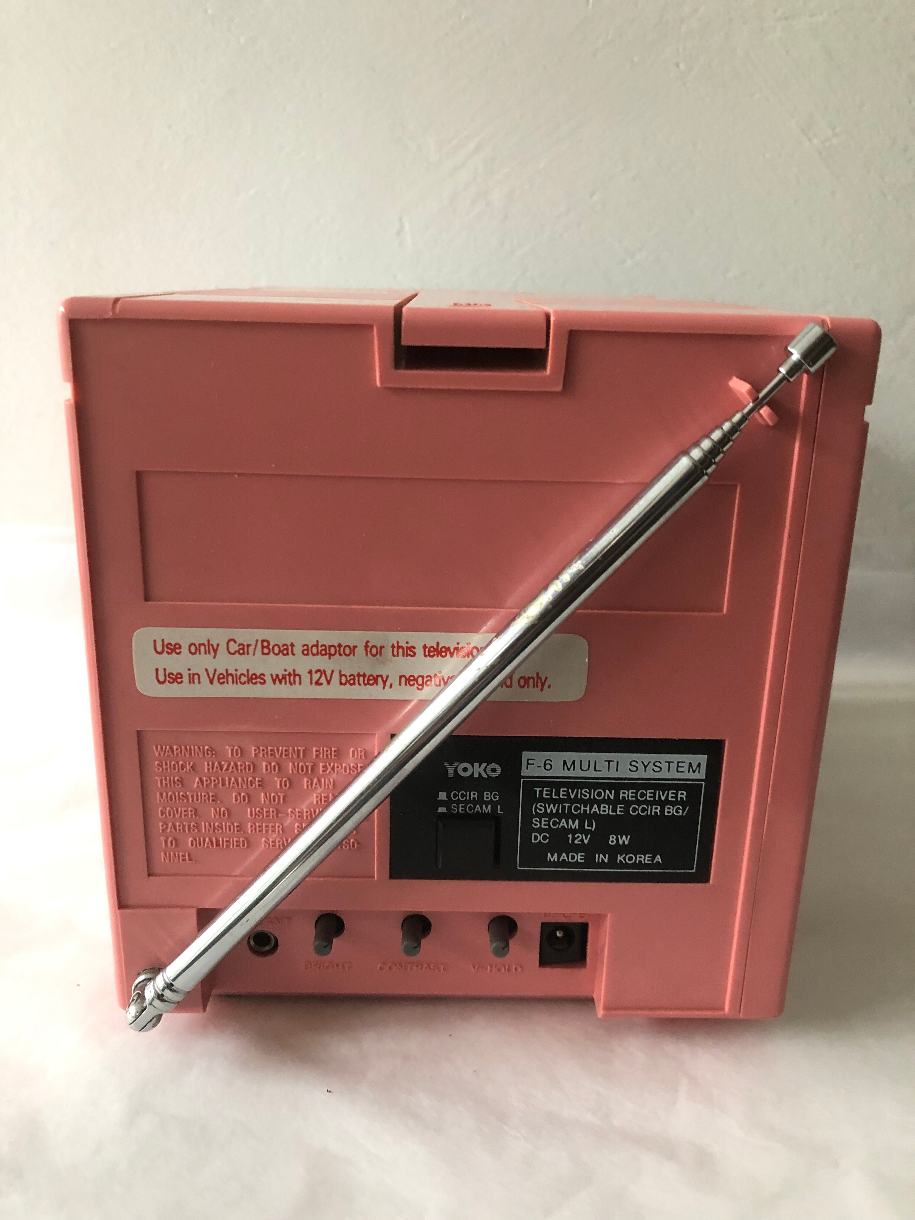 Portable pink TV 80s
