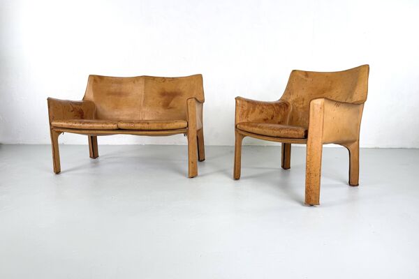 ensemble composé deCAB 413 et CAB 414 par Mario Bellini pour Cassina -1970s