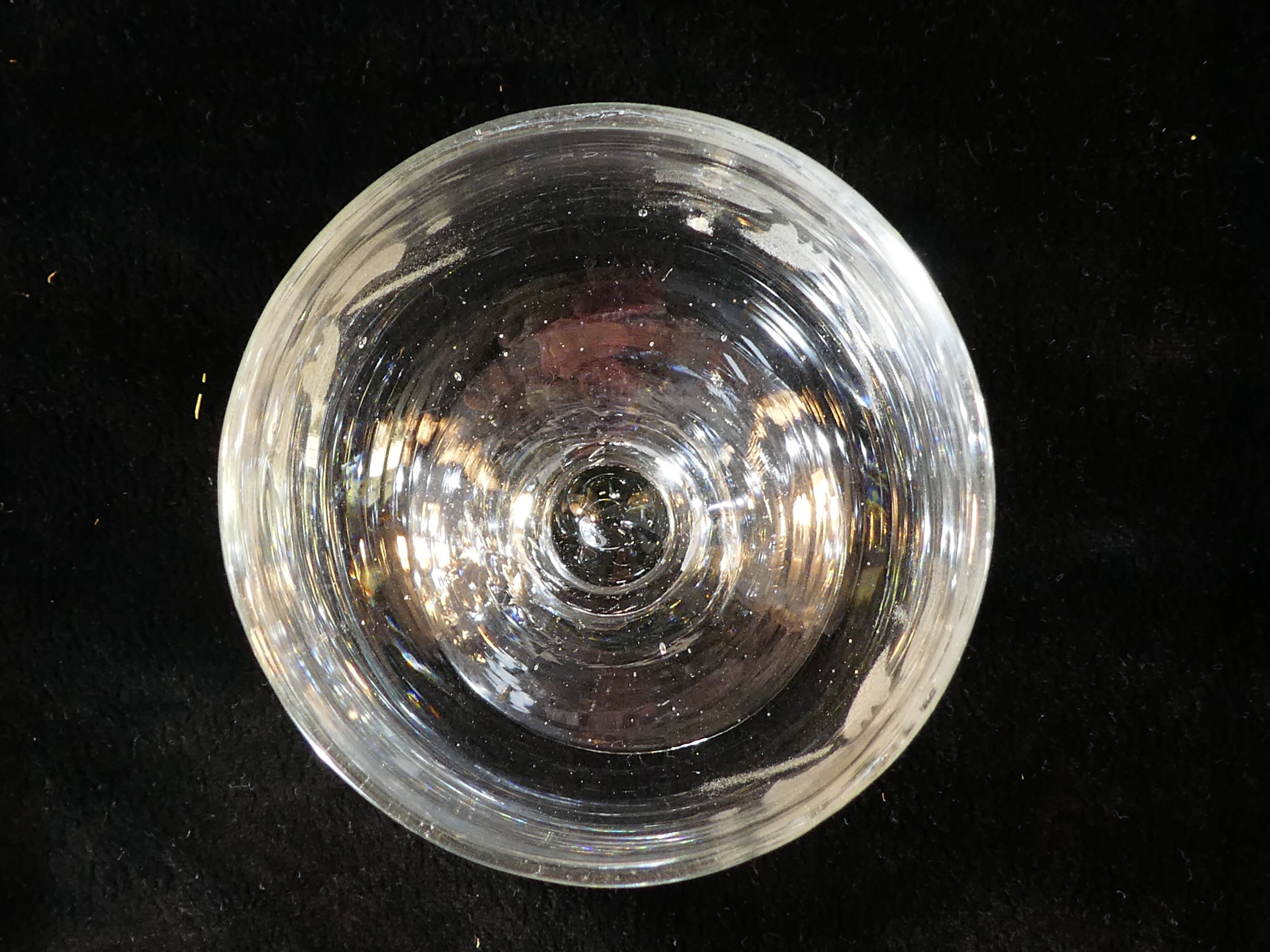 Old blown glass engraved with acid XIXth floral decoration