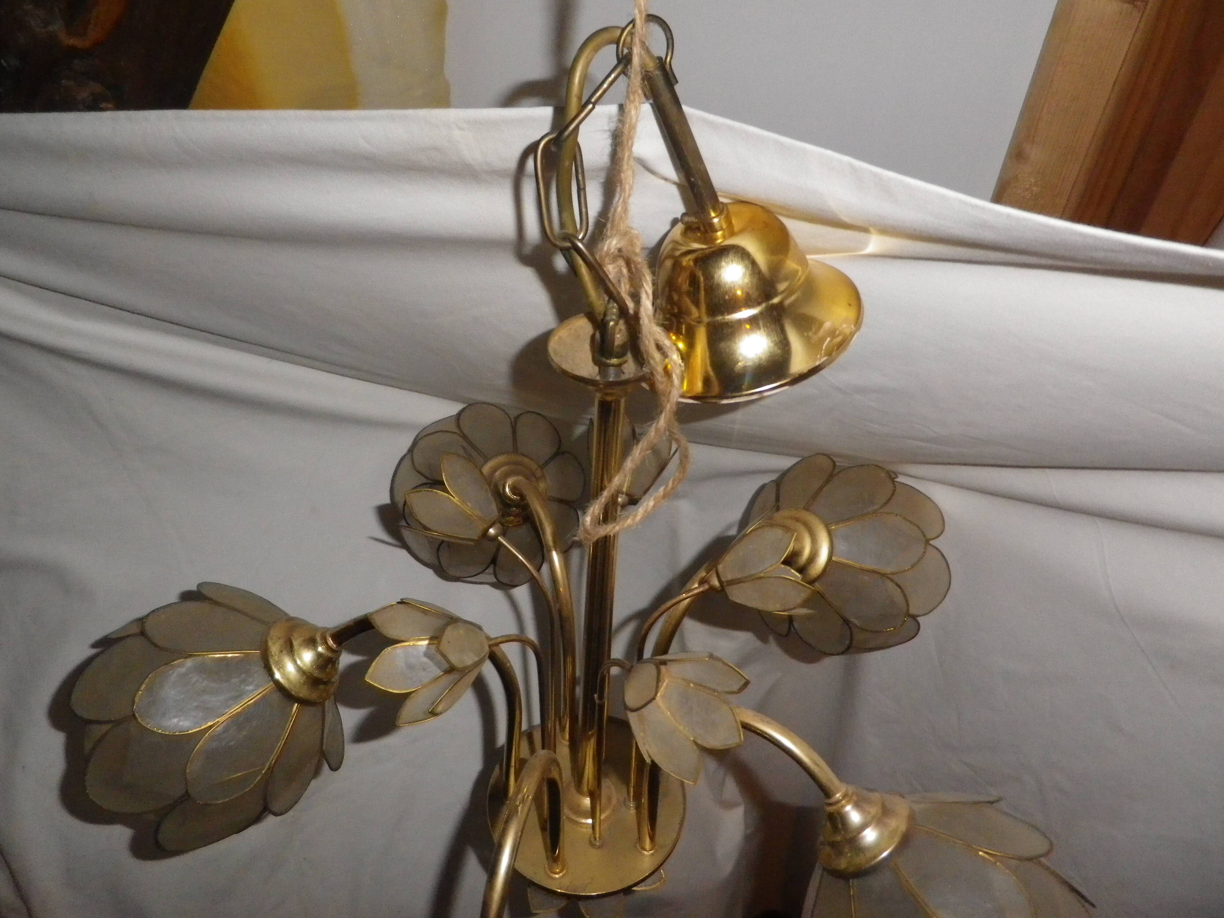 mother-of-pearl lotus flower chandelier