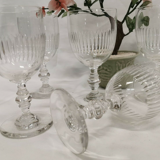 Lot 5 old crystal wine glasses