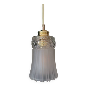 Portable lamp with rose pattern and draping