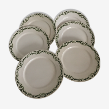 6 assiettes plates Badonviller - Modèle BUC