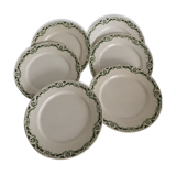6 assiettes plates Badonviller - Modèle BUC