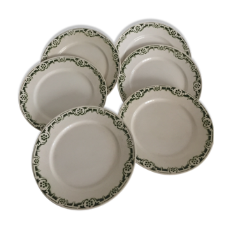 6 assiettes plates Badonviller - Modèle BUC