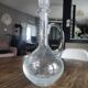 Wine carafe, vintage decanter in hand-blown Hartzviller bubbled crystal