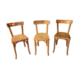 Trio of vintage Bauman bistro chairs