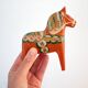 Original Vintage Nils Olsson Dala Horse: Swedish Wooden Folk Art Animal