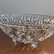 Thick glass tripod cup - vintage