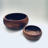 Mid-Century Scandinavian Round Teak Bowl Set, Denmark, 1960s, Set of 2