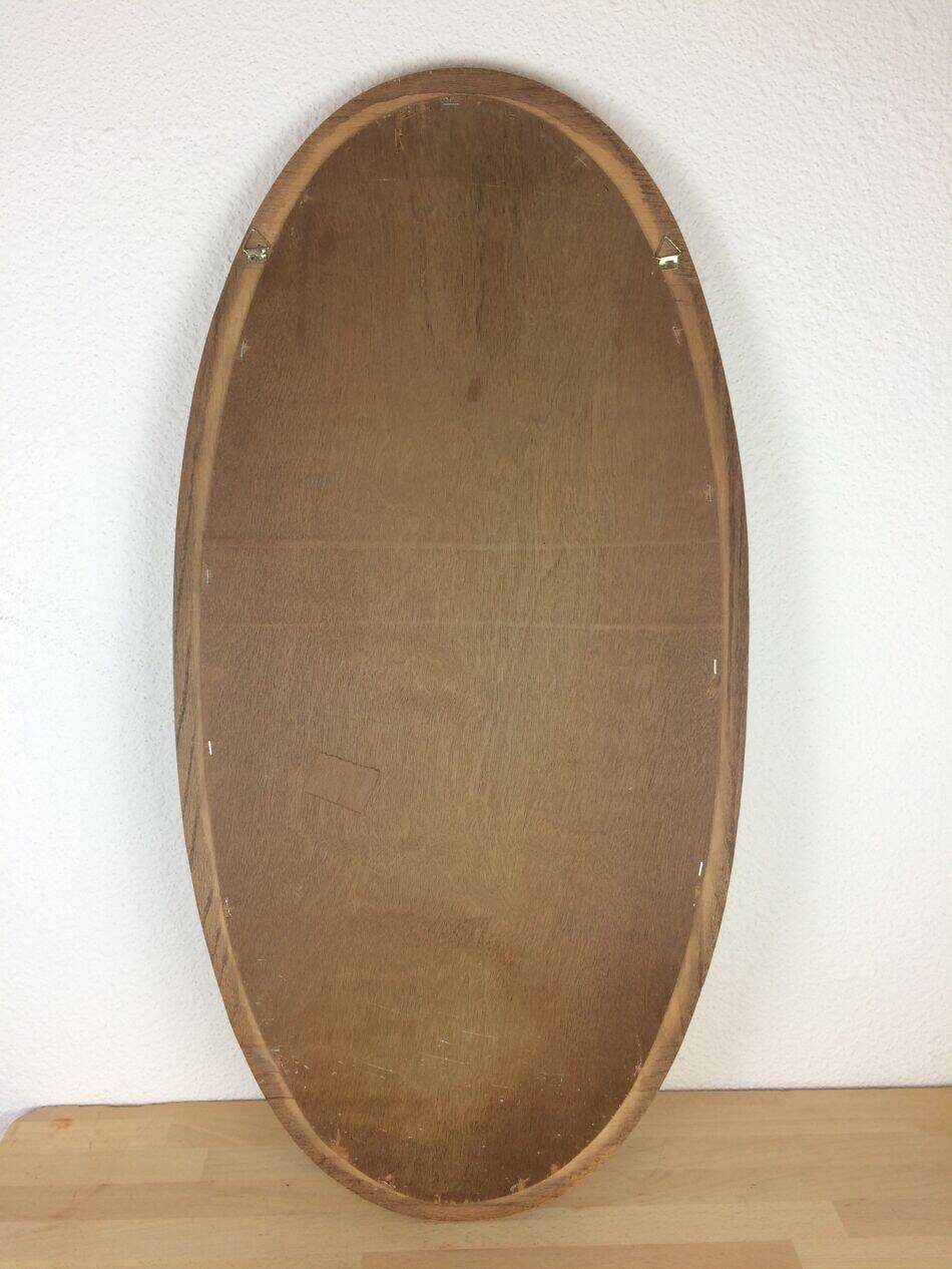 Miroir ovale cerclage bois massif 93 x 46 cm